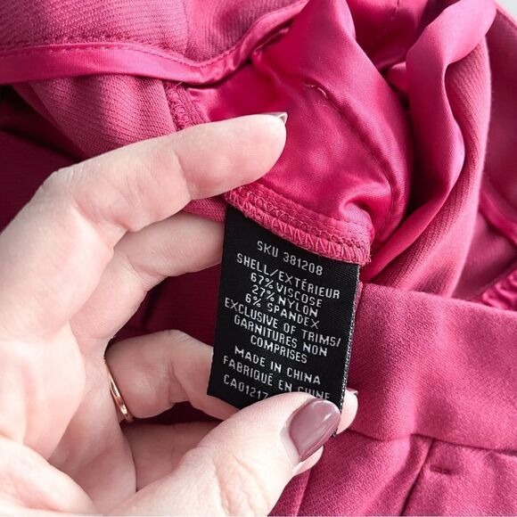 Le Chateau London Slight Flare Dress Pants Hot Pink Rose Women's 6 Stretch NWT - Picture 5 of 11